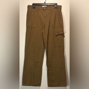Kensie- Brown Wide Leg Cargo Style Pants Large Front Pockets Casual- Size 8